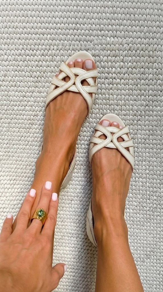 Camilla™ | Sandali Intrecciati Crema Eleganti