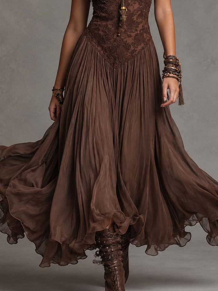 Olivia | Abito Maxi in Pizzo con Corsetto per Donne