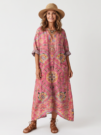 Tilda | Abito Midi Relaxed con Stampa Astratta