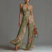 Sofia - Jumpsuit in Chiffon a Pieghe con Fantasia Floreale