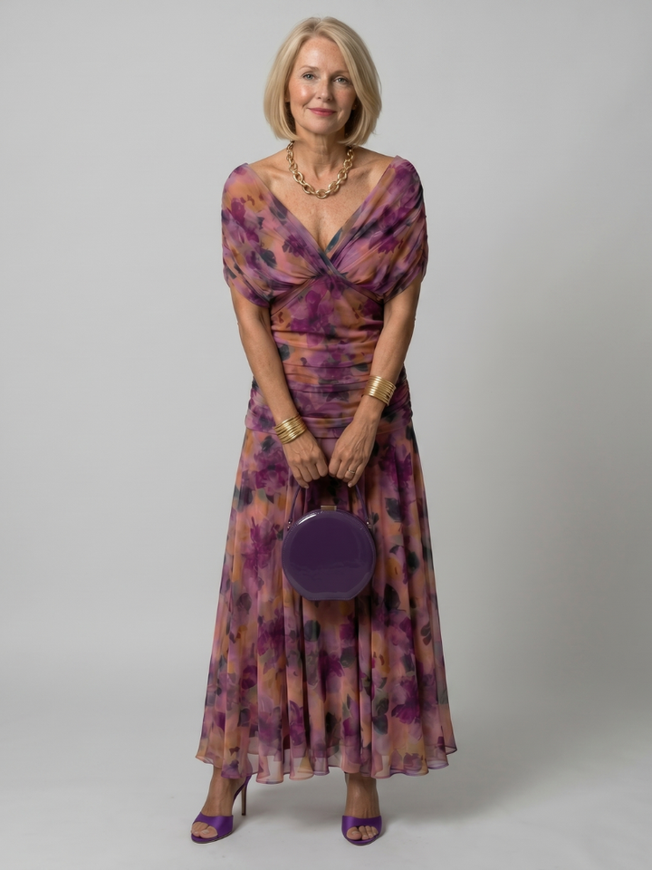 Calen | Abito Midi Off Shoulder Fluttuante