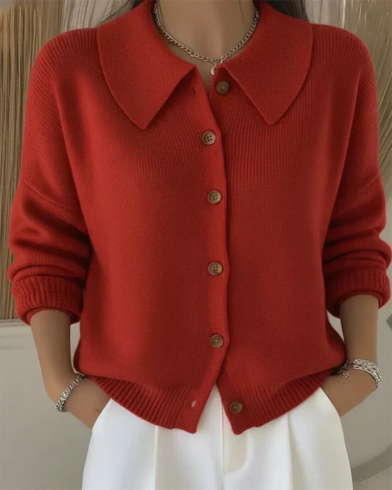 Vespera™ | Cardigan con Colletto a Bottone