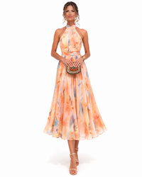 Aurora | Abito Maxi con Collo All'Americana