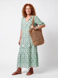 Ilara | Vestito Midi con Scollatura a V e Frange