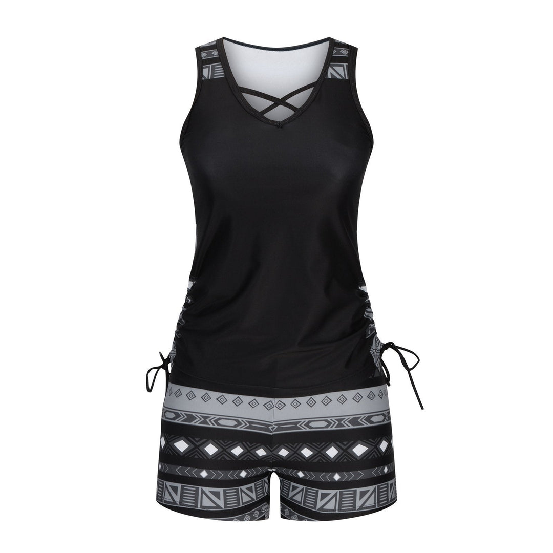 Costume da bagno a due pezzi con stampa bohemien azteca