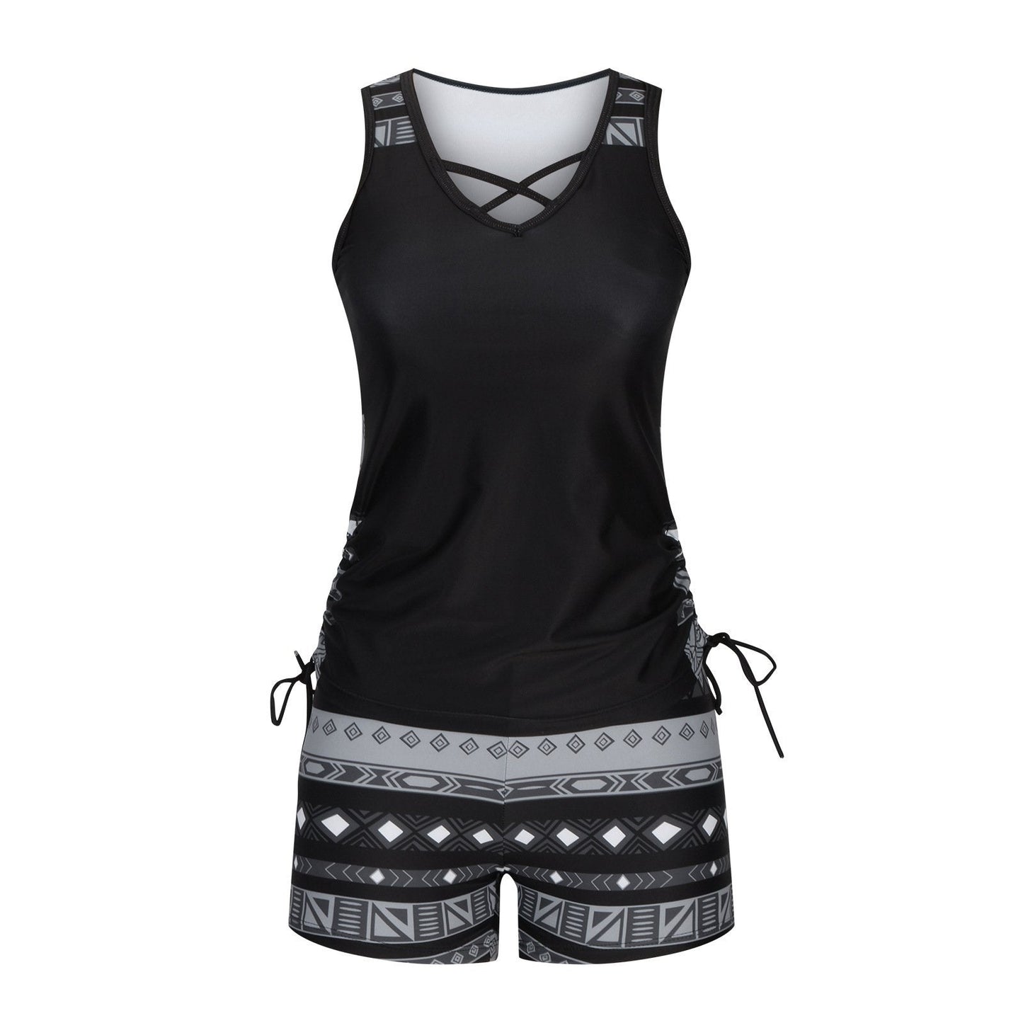 Costume da bagno a due pezzi con stampa bohemien azteca
