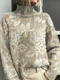 Meriel | Maglione a collo alto con trama floreale