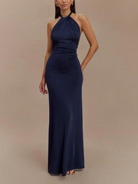 Abito Maxi Halter Slinky - Blu Navy