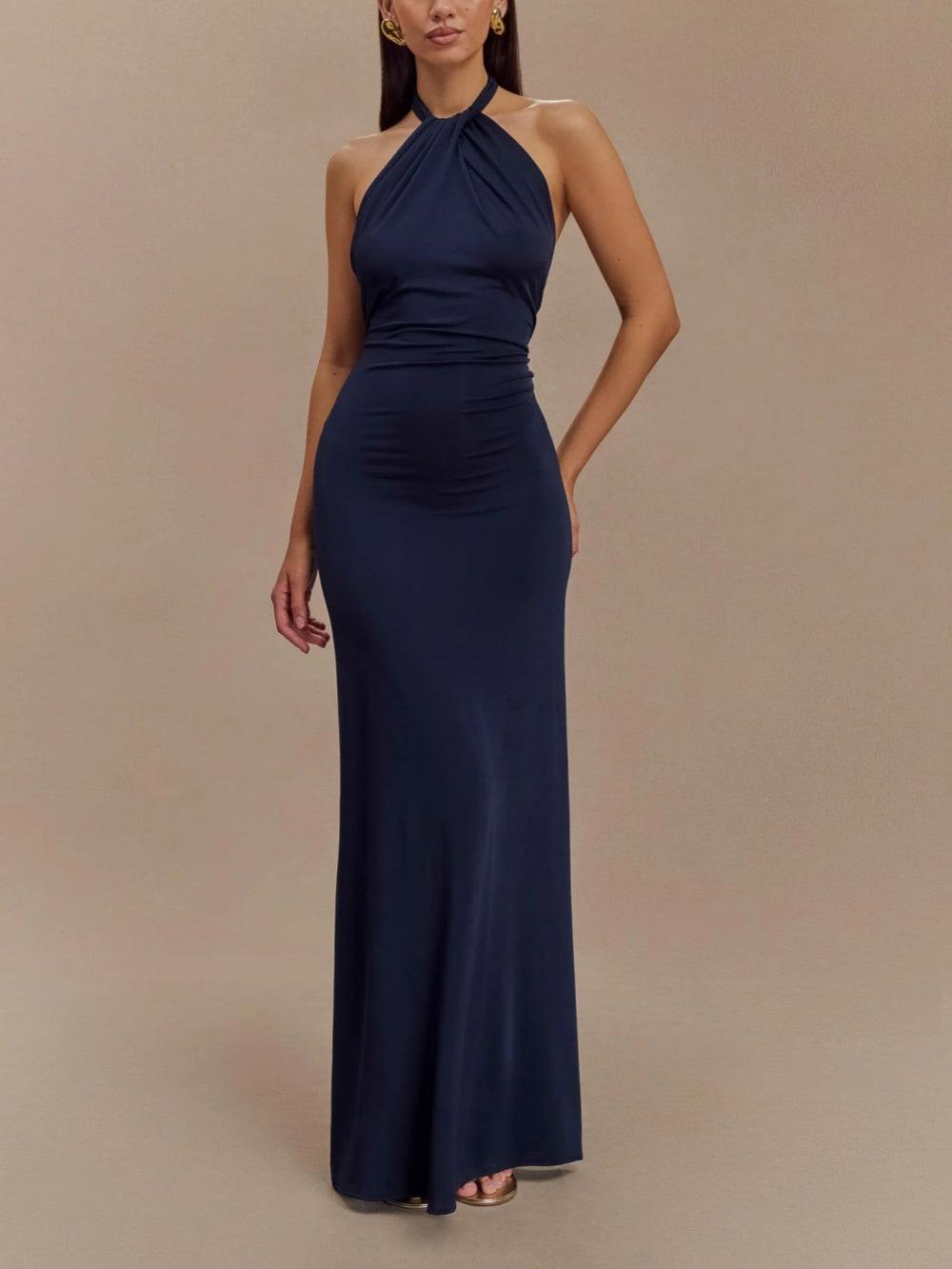 Abito Maxi Slinky Halter - Laguna