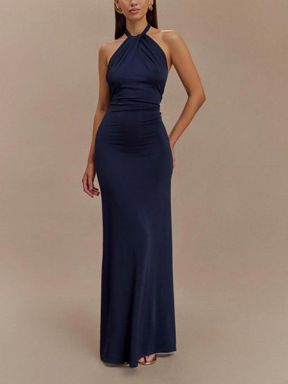 Abito Maxi Slinky Halter - Laguna