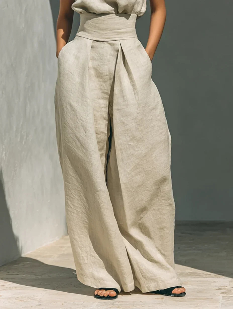 Joana Completo Elegante in Cotone e Lino