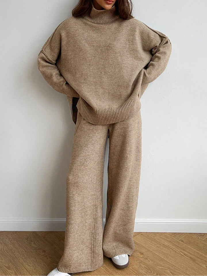 Set di maglione spesso a collo alto e casual