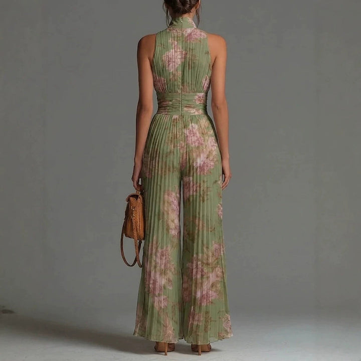 Sofia - Jumpsuit in Chiffon a Pieghe con Fantasia Floreale