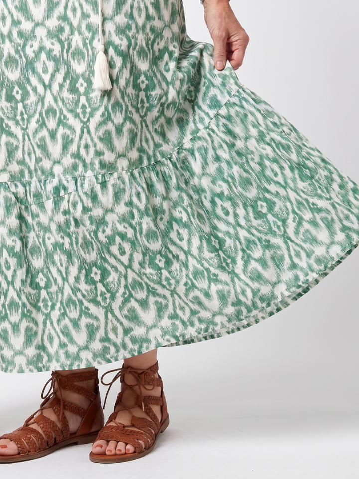 Ilara | Vestito Midi con Scollatura a V e Frange