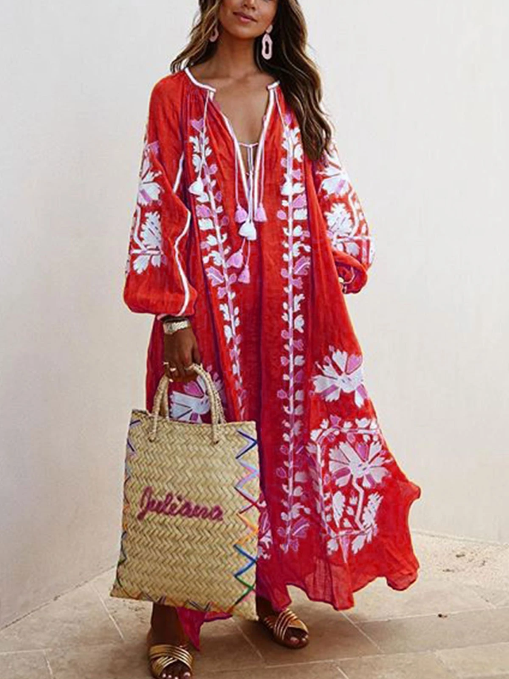 Abito Maxi Stampato Boho Oversize