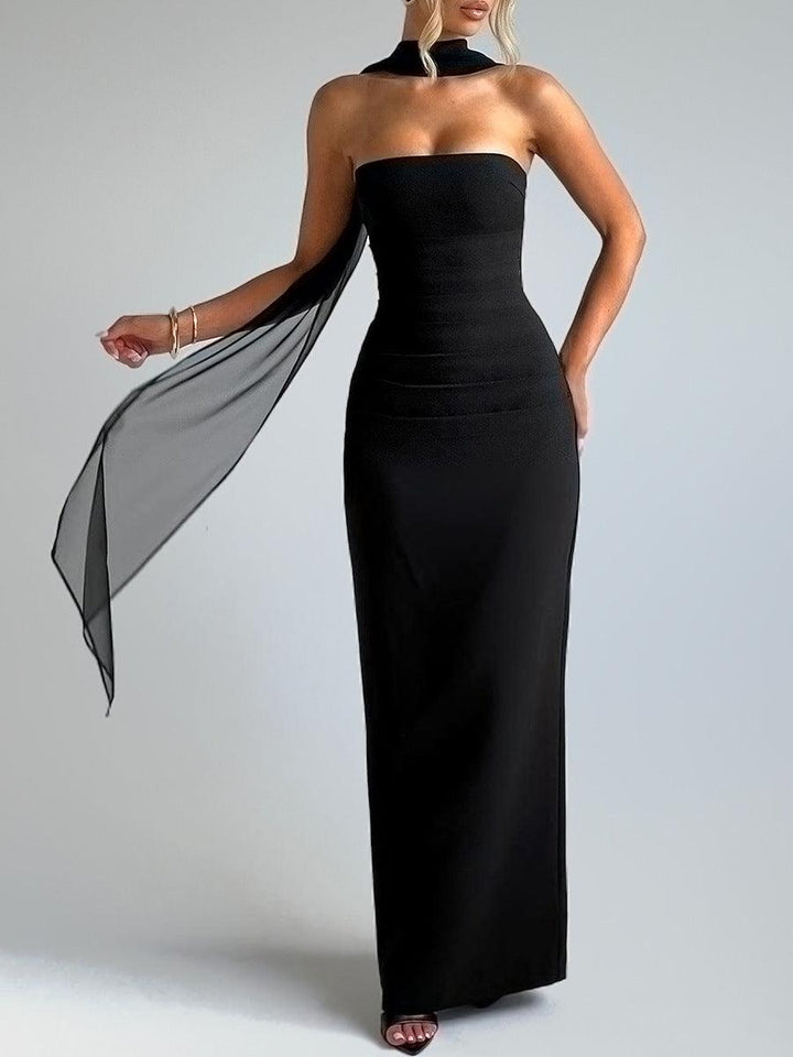Abito Maxi-top Nero con Vita Infilata