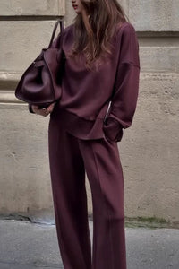 Completo due pezzi con felpa a maniche lunghe e pantaloni casual con tasche