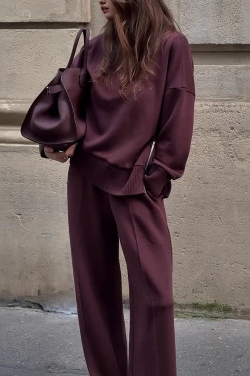 Completo due pezzi con felpa a maniche lunghe e pantaloni casual con tasche