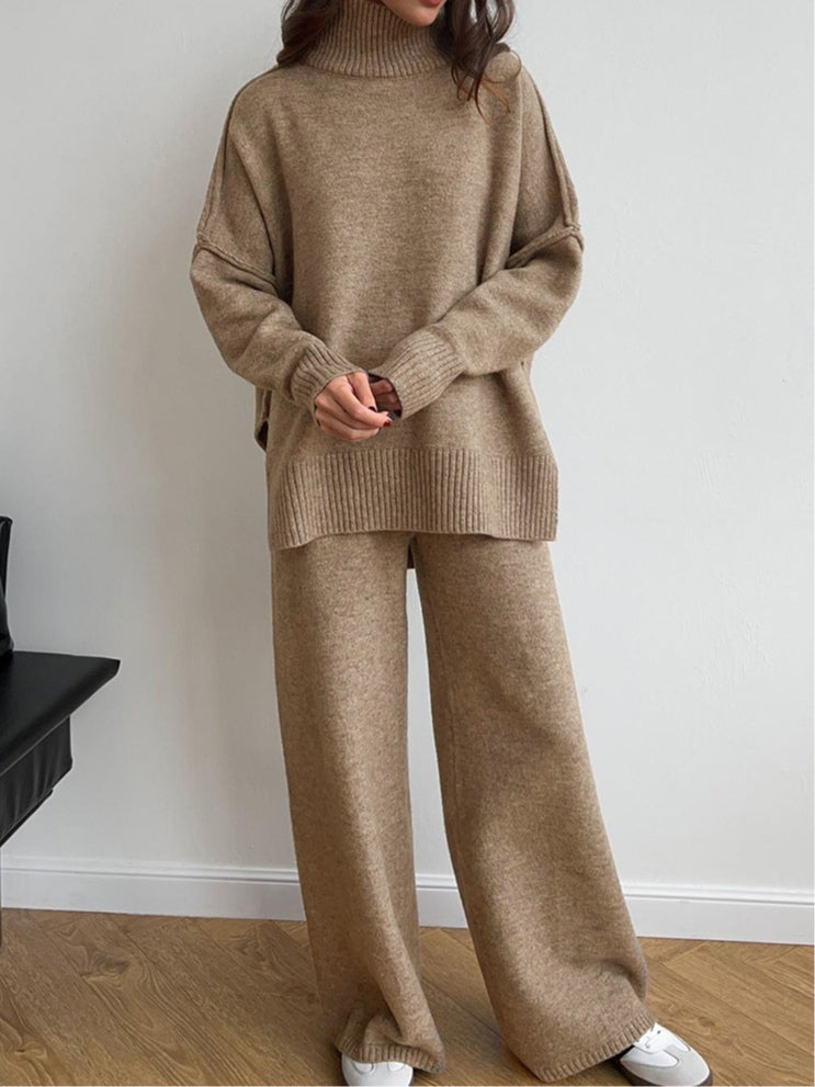 Set di maglione spesso a collo alto e casual