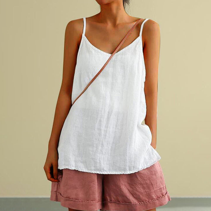 Top senza maniche casual in colore solido
