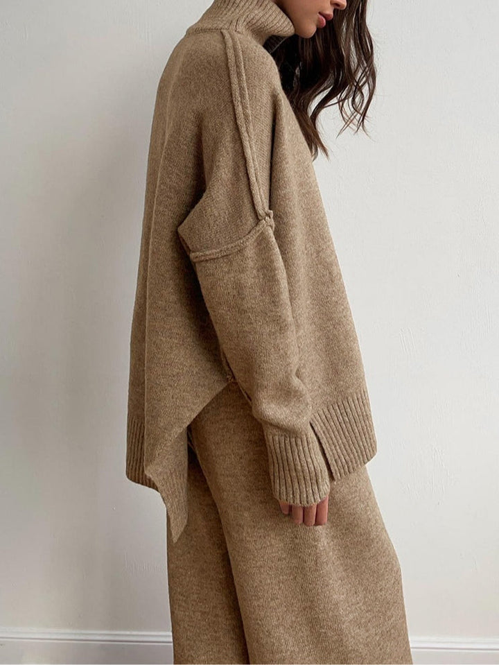 Set di maglione spesso a collo alto e casual