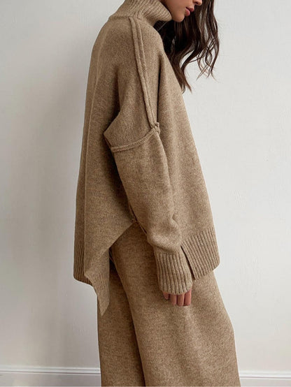 Set di maglione spesso a collo alto e casual