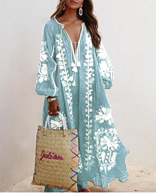Abito Maxi Stampato Boho Oversize