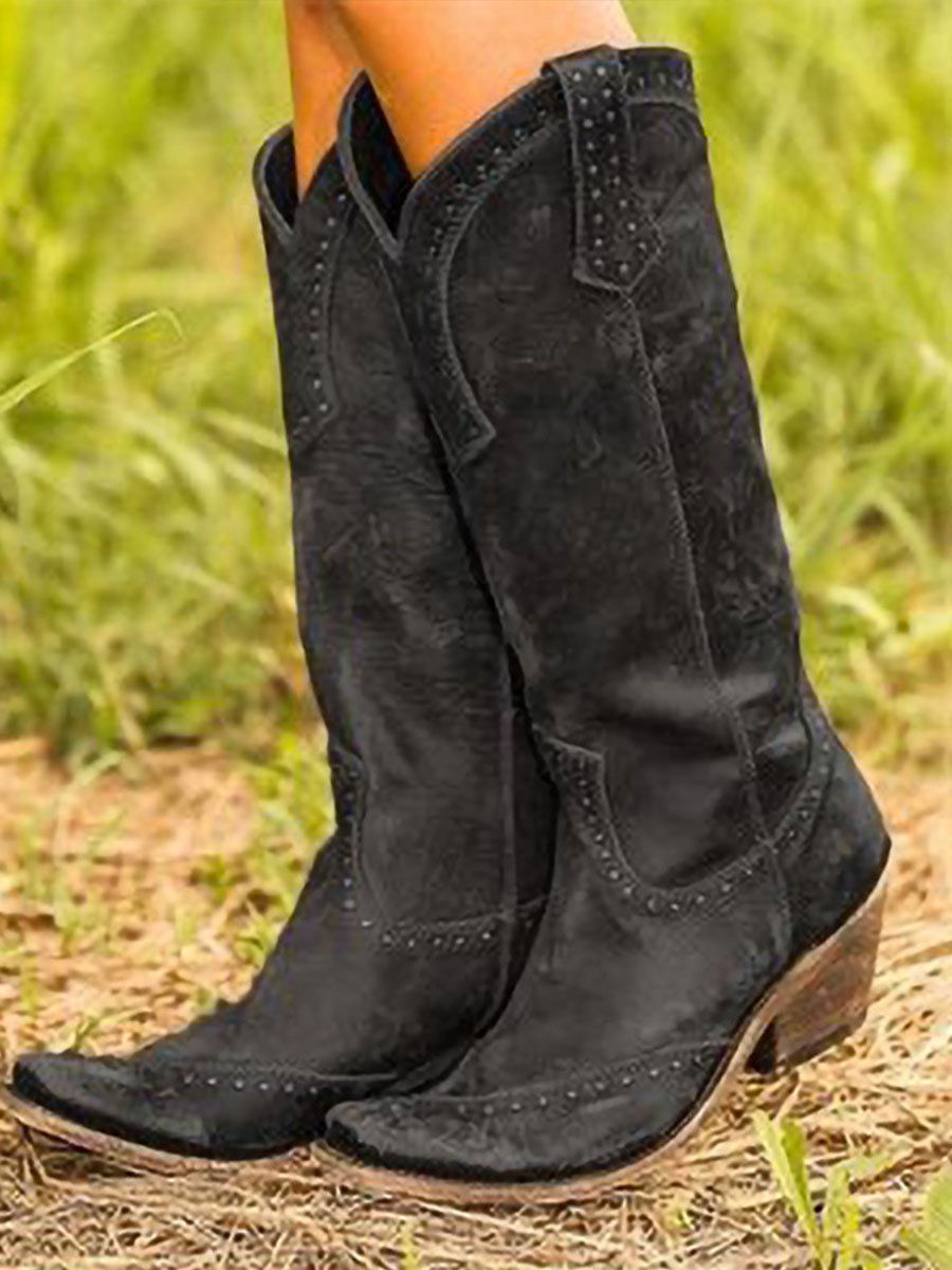 Stivali da Cowgirl Vintage con Borchie