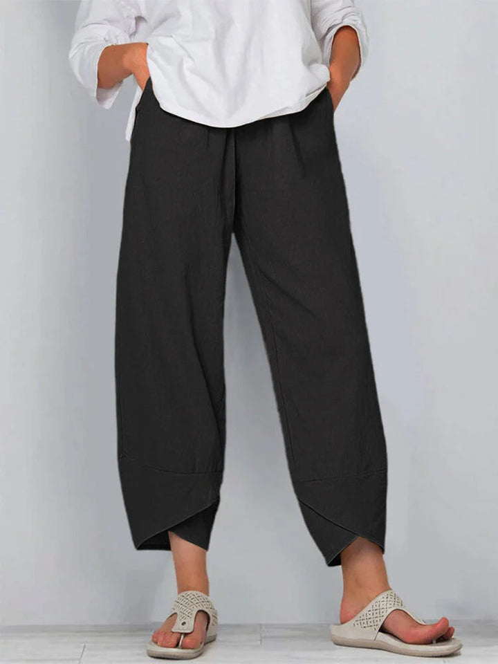 Pantaloni alla Caviglia Casual a Colore Solido
