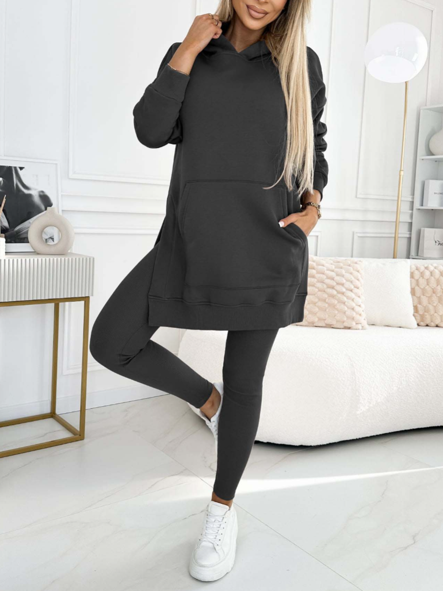 Set di Felpa a Collo Alto e Leggings Foderati