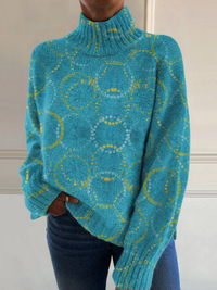 Elsa | Maglione a Collo Alto con Stampa Circolare