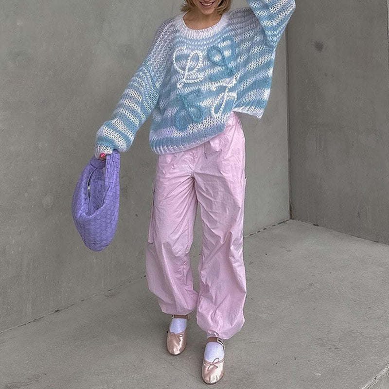 Maglione a Righe Colorato Casual