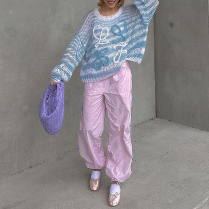Maglione a Righe Colorato Casual