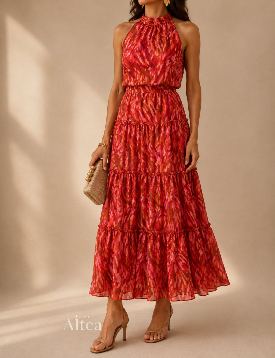 Mariela Completo di Vestito Maxi Stampato e Giacca