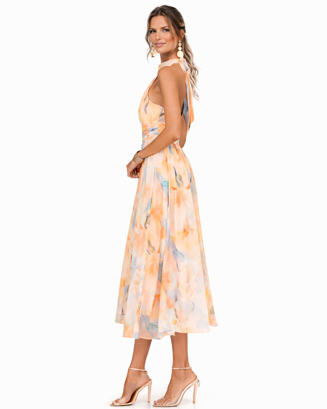 Aurora | Abito Maxi con Collo All'Americana