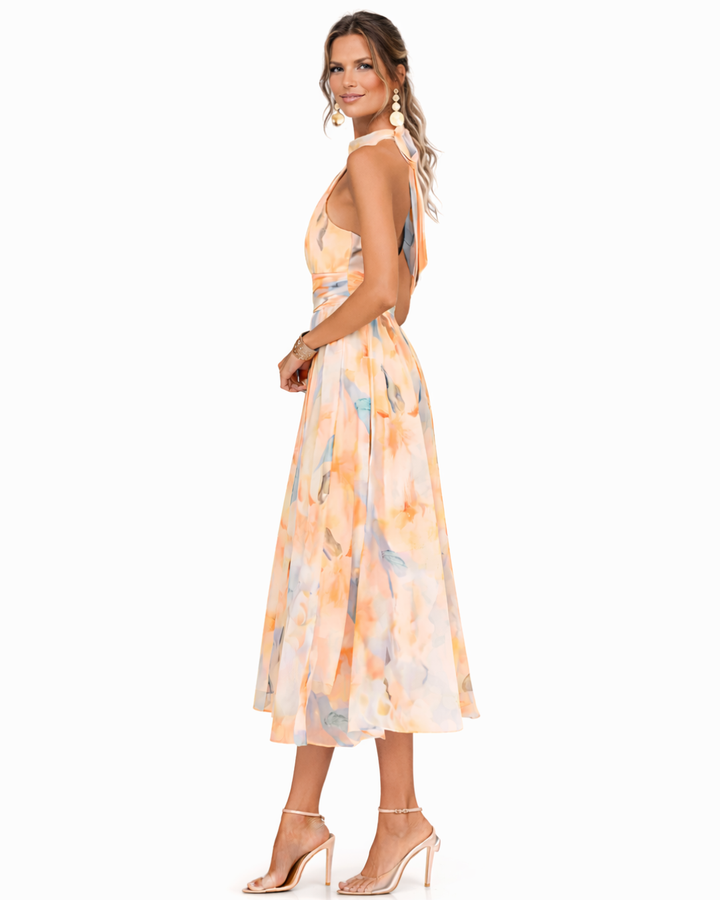 Aurora | Abito Maxi con Collo All'Americana
