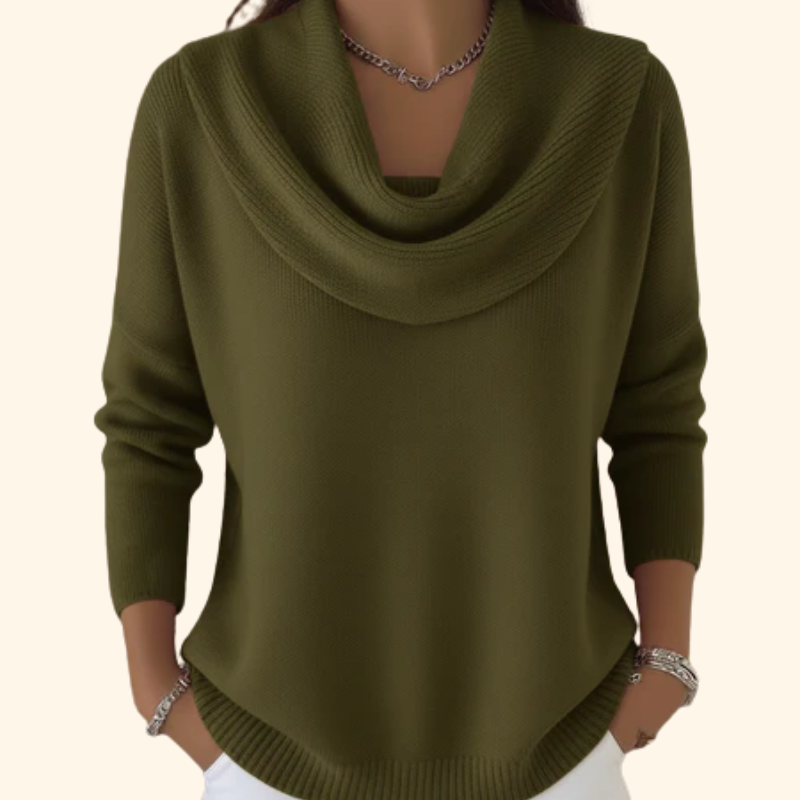 Barbara | Maglione con Collo Drappeggiato