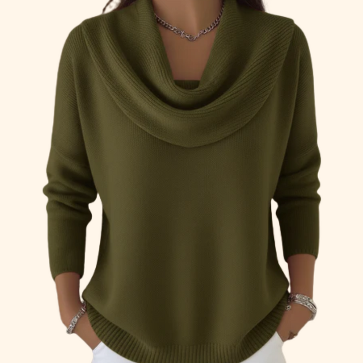Barbara | Maglione con Collo Drappeggiato