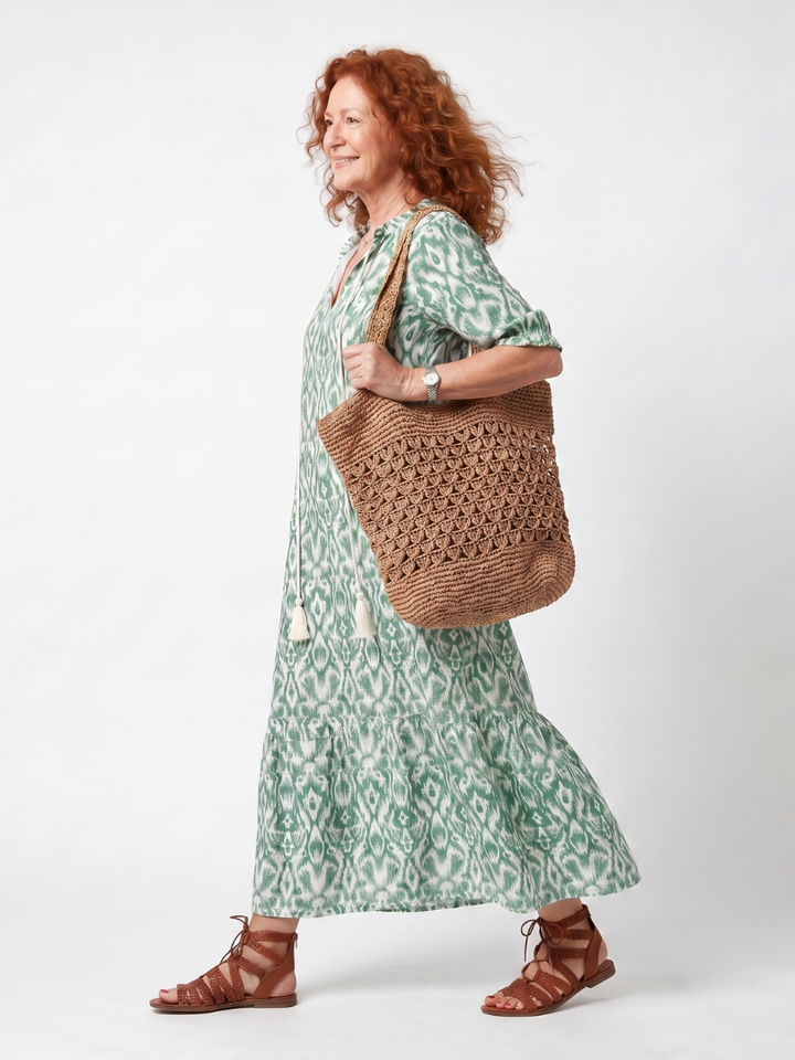 Ilara | Vestito Midi con Scollatura a V e Frange