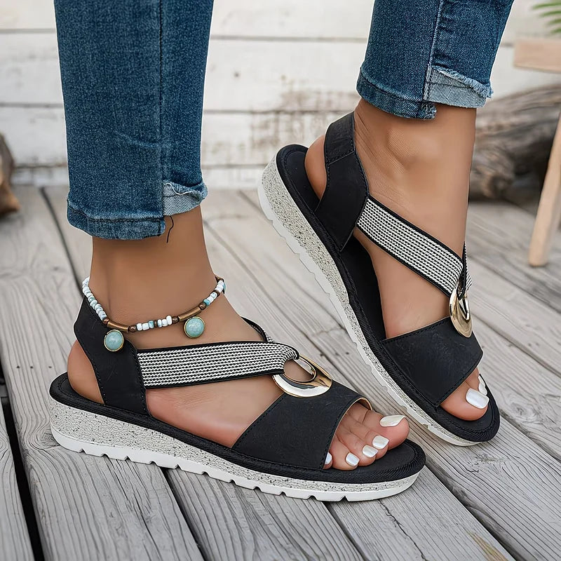 Marlenia | Sandali Piattaforma con Fibbia in Metallo