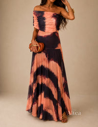Vega Vestito Maxi con Spalle Scoperte e Aperture