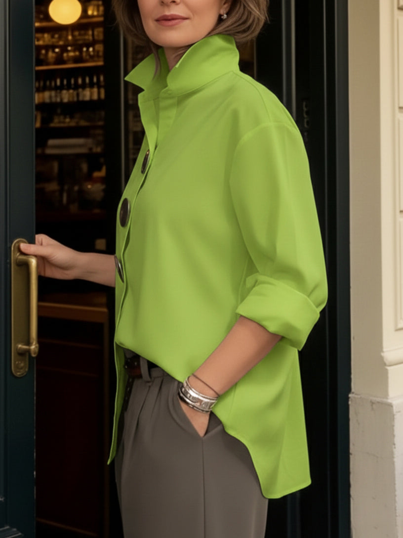 Rosaline | Blusa con Collo Alzato e Bottoni D'impatto
