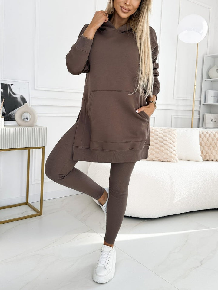 Set di Felpa a Collo Alto e Leggings Foderati