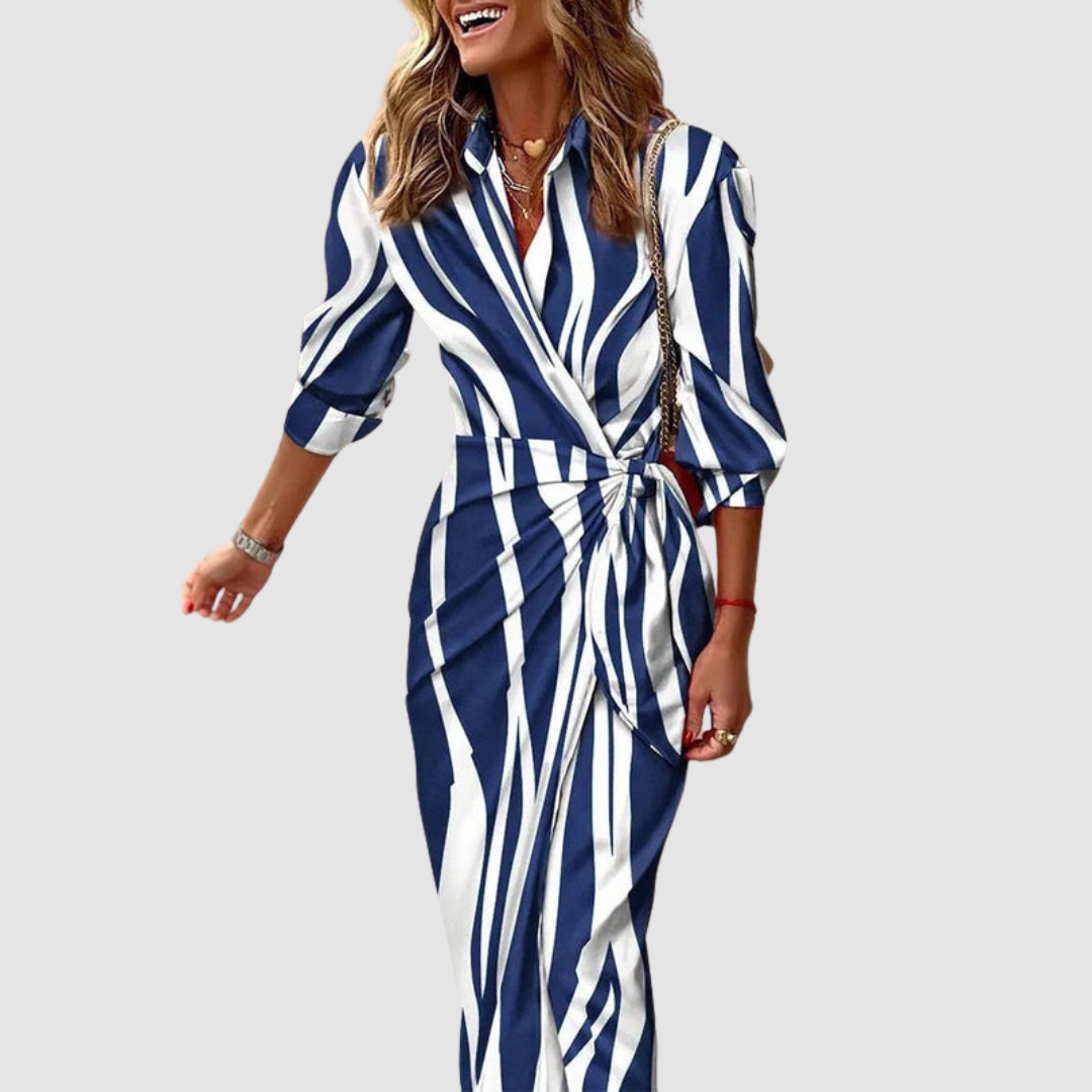 Cecilia™ Abito Elegante a Righe