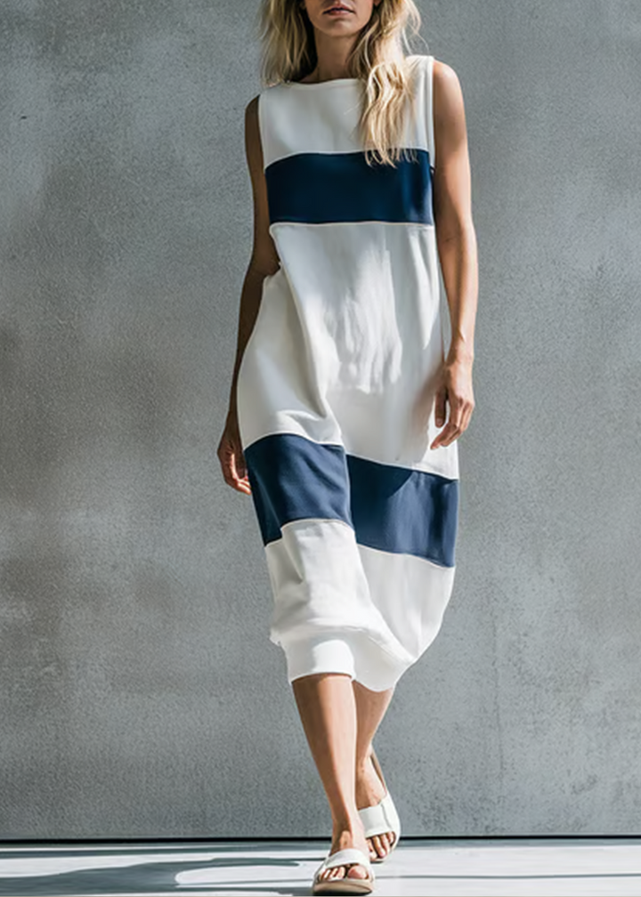Abito Midi Casual Sportivo Bianco