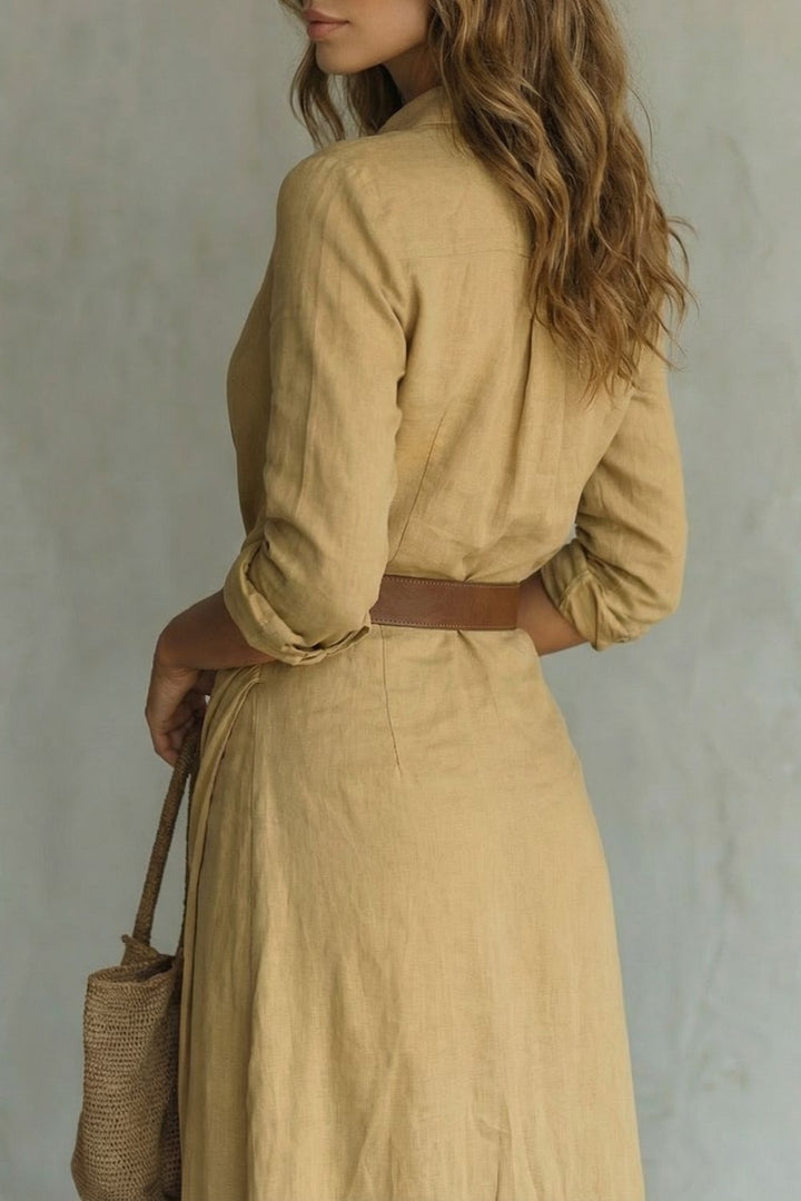 Azura – Vestito avvolgente con bottoni – Vestito maxi con cintura