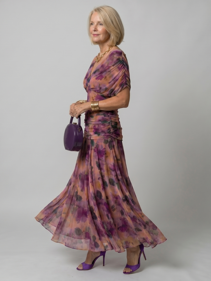 Calen | Abito Midi Off Shoulder Fluttuante