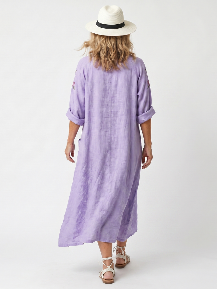 Tavi | Abito Midi Oversize con Tasche Floreali
