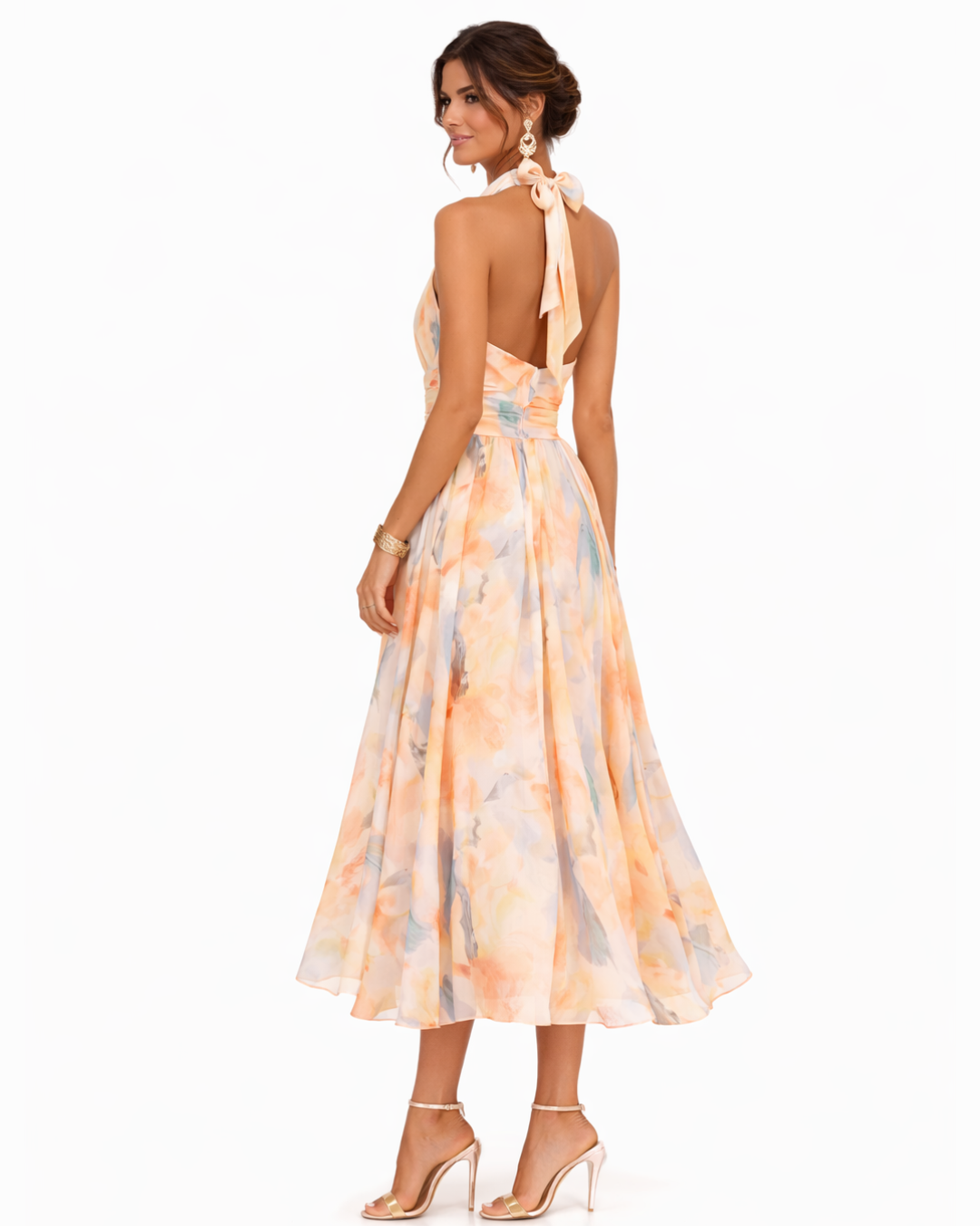 Aurora | Abito Maxi con Collo All'Americana