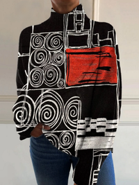 Selma | Maglione Astratto a Collo Alto